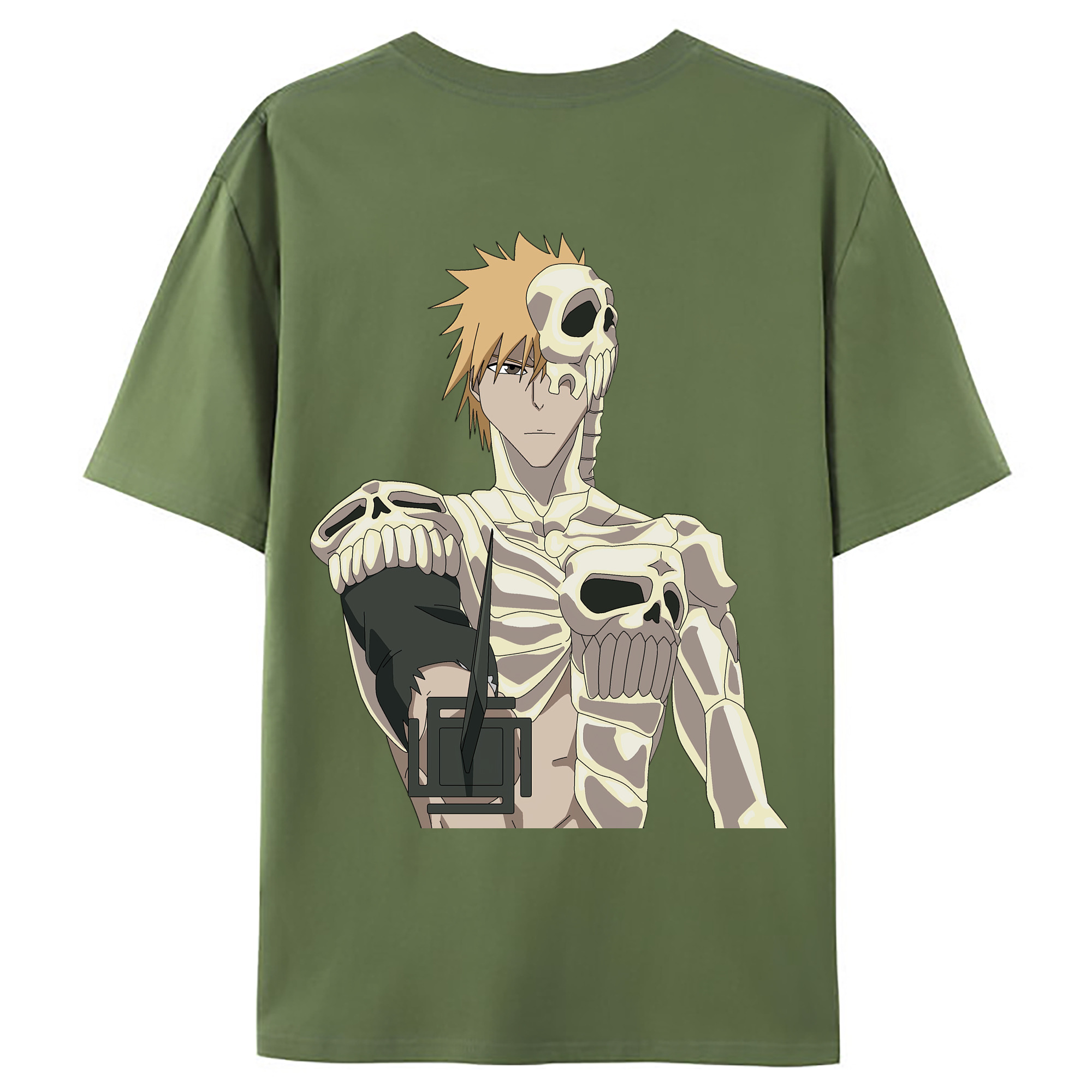 （画像用） ブリーチ 黒崎一護（くろさき いちご）BLEACH Kurosaki Ichigo 綿100％ メンズ半袖Tシャツ（バックプリント） 通気性